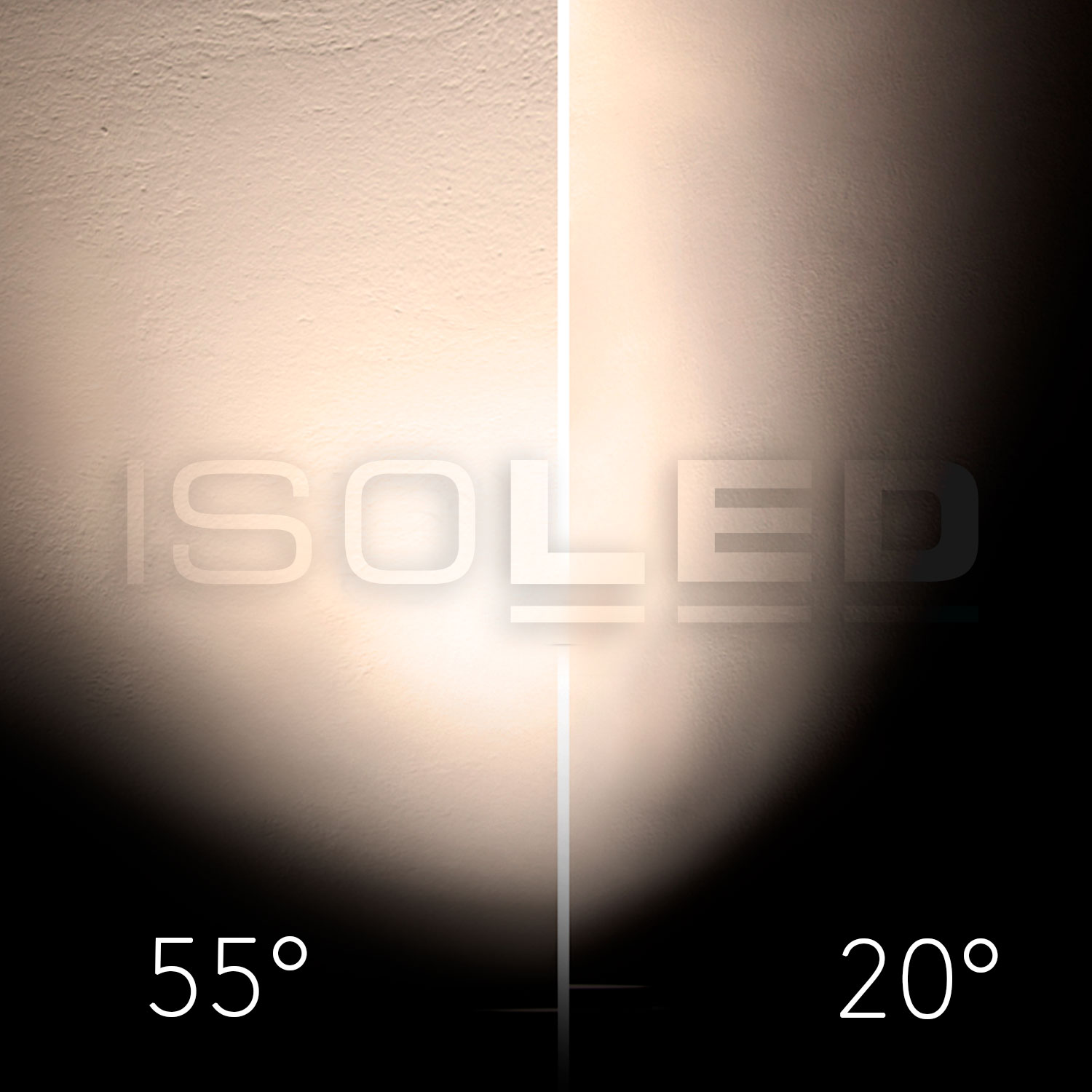 ISOLED 3-Phasen Schienen-Strahler fokussierbar 12W 20°-55° schwarz matt 3000K DALI dimmbar