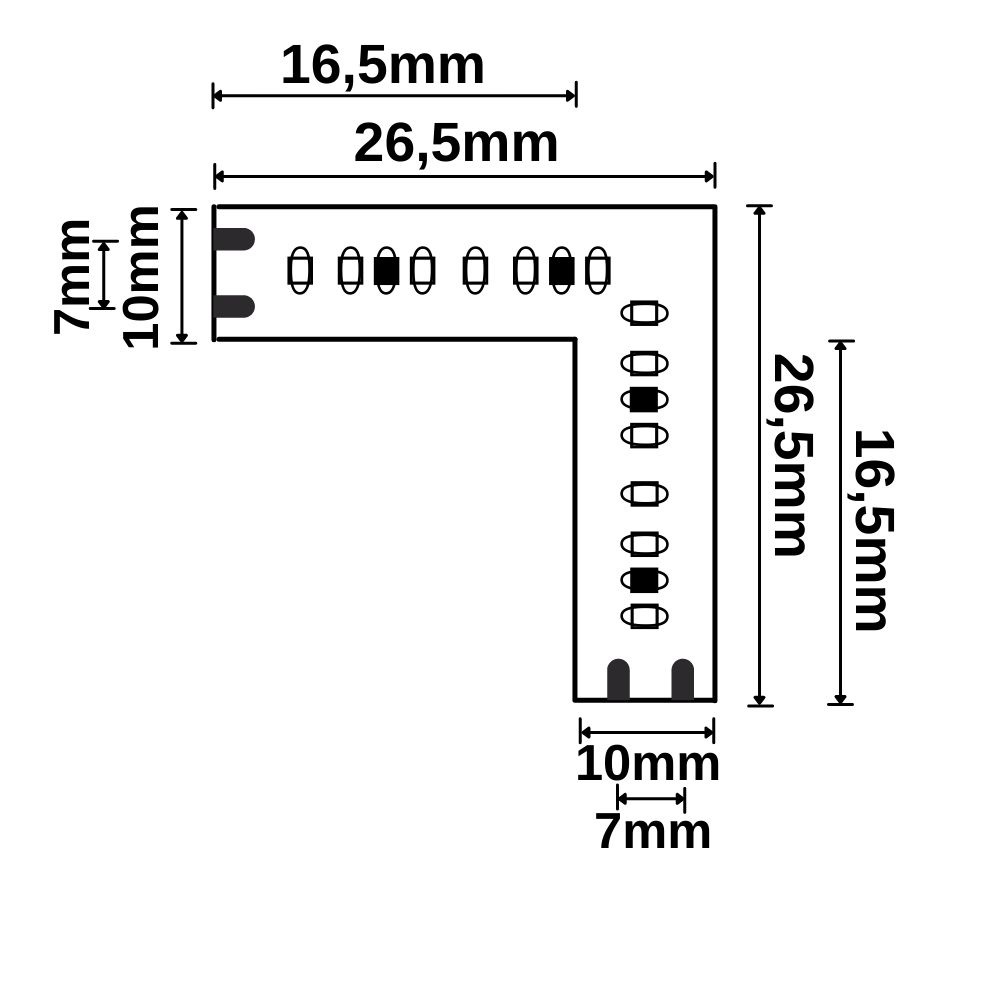 ISOLED Eckverbindung leuchtend 0,5W für MiniAMP Flexband 24V DC 6W IP20 4000K