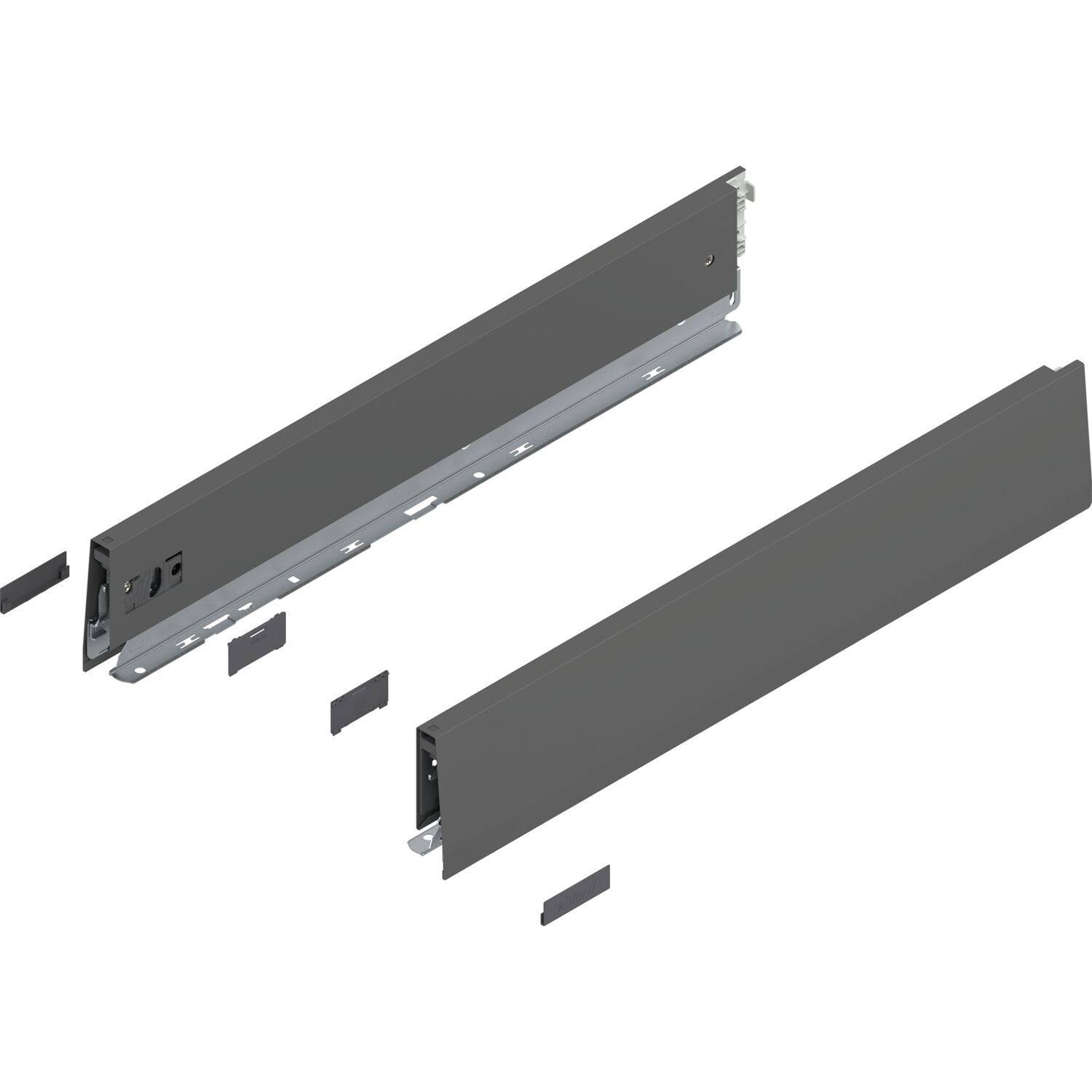 blum MERIVOBOX SET Höhe E-Boxcap BLUMOTION B, 70kg, NL 550, Oriongrau