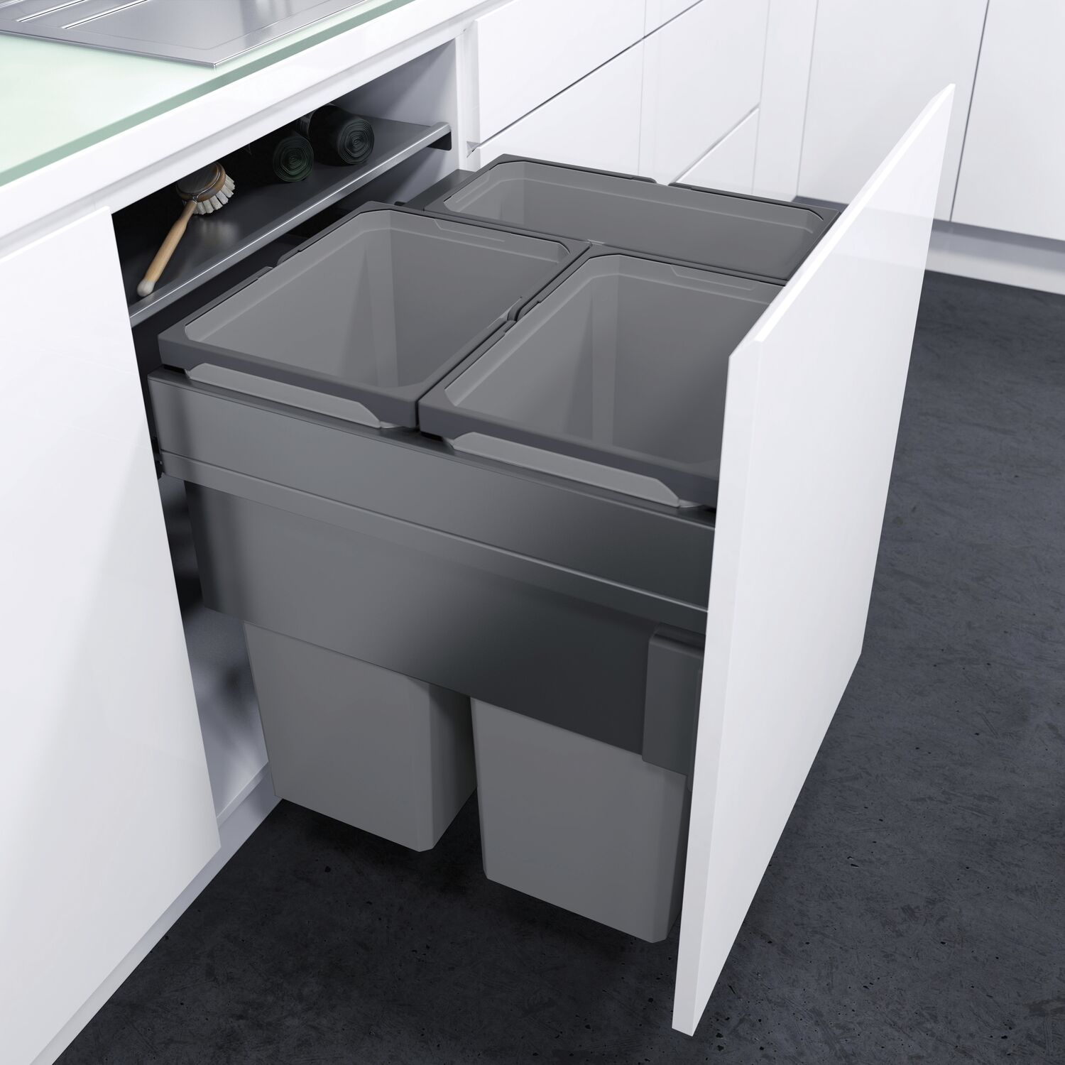 Vauth-Sagel VS ENVI Space XX Pro Abfalltrennsystem KB 600 mm 2 x 35/1 x 21 L Lava