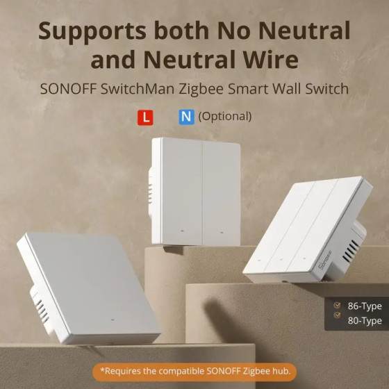 Sonoff SwitchMan Zigbee Smart Wandschalter ZBM5 1fach weiß