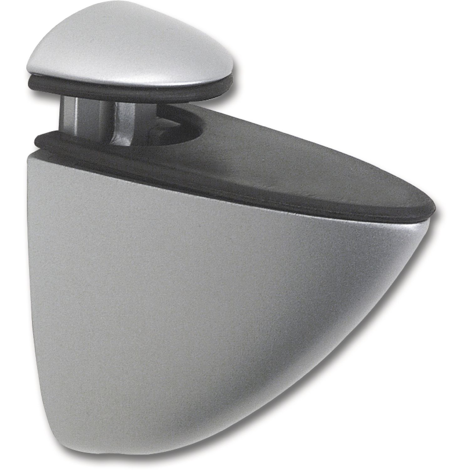 Glastablar-Klemmträger Oval, Glas 3-15 mm, Zinkdruckguss Edelstahl Effekt