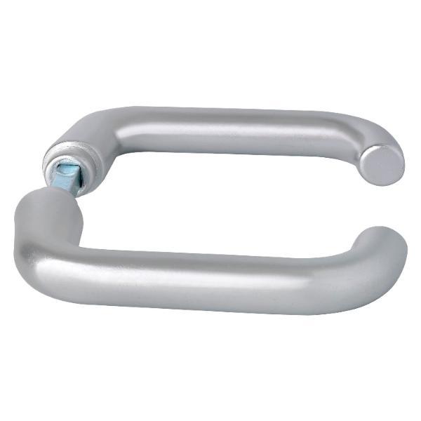 Drückerpaar SCH U - Form, - 43 mm, silber eloxiert