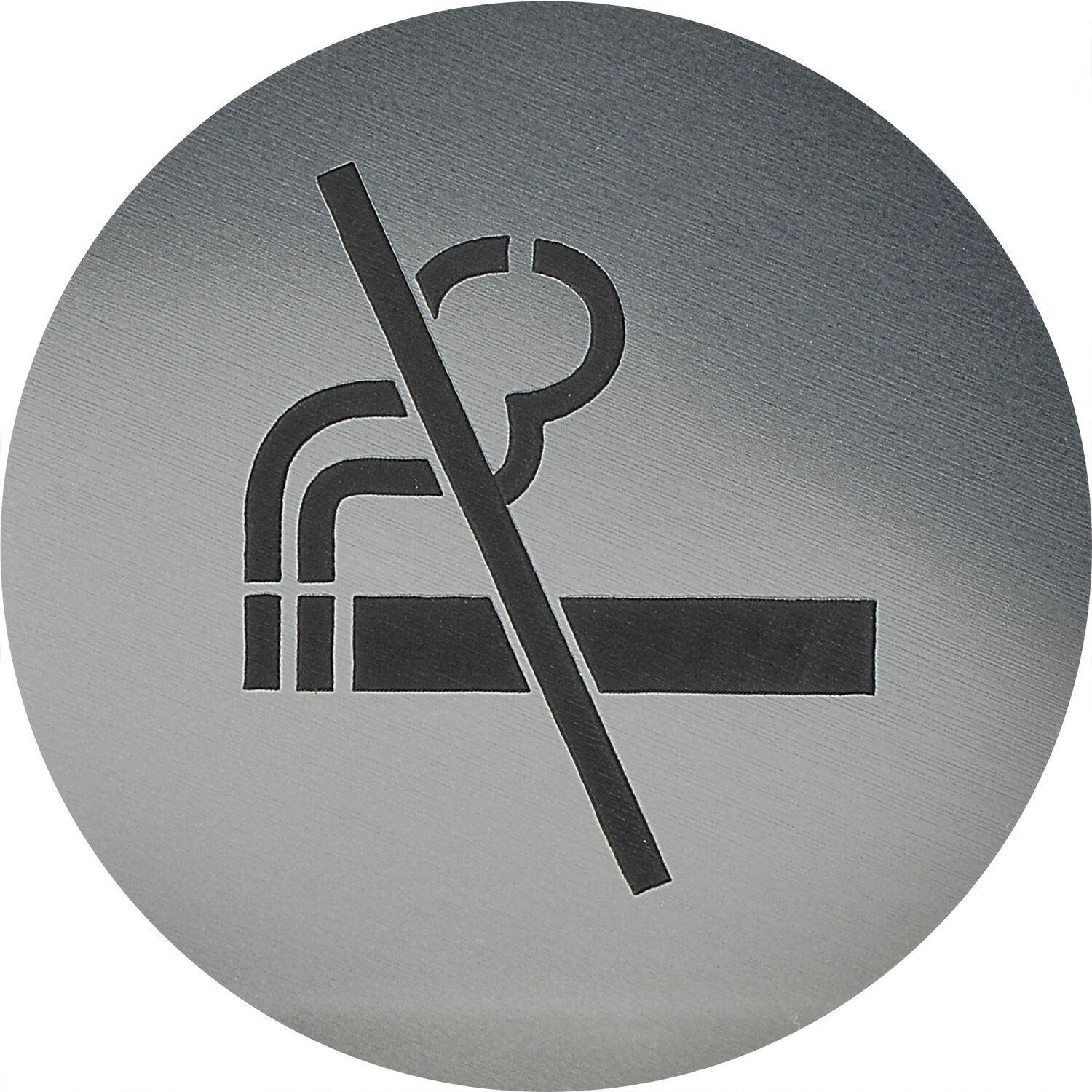 ninka Hinweisschild RAUCHEN VERBOTEN, Durchmesser 60 mm, Kunststoff Edelstahl-Effekt