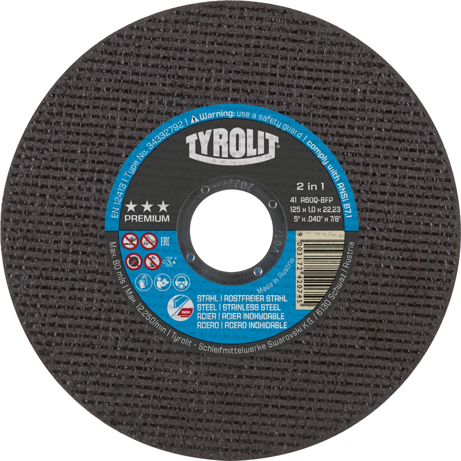 Tyrolit Trennscheibe gerade Premium*** 115 x 1.0 mm 2in1 superdünn