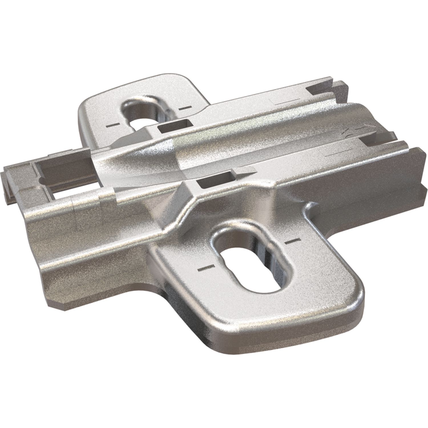 Hettich Kreuzmontageplatte mit Langloch, Schrauben, Distanz 0 mm