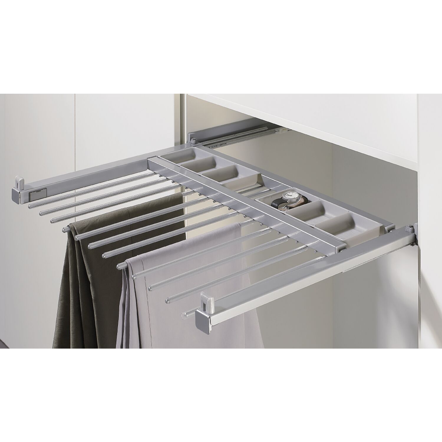 Hettich Hosenhalter Amari 200 Lichte 700 - 800 mm Stahl silber