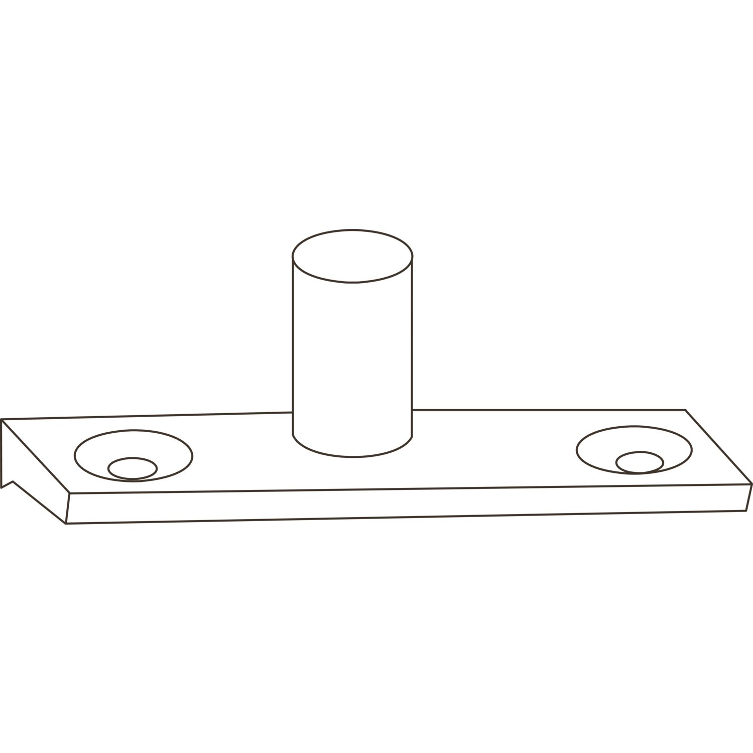 Maco #94137 Rustico Schließzapfenplatte BLR R1 einzeln Abstand 0mm schwarz