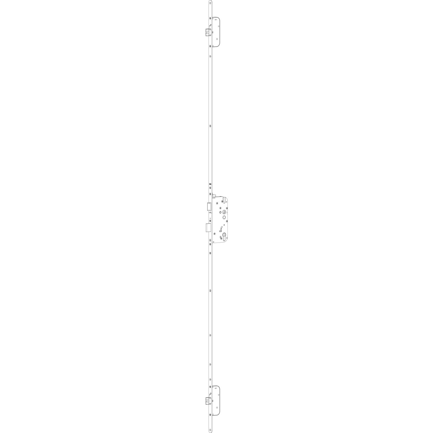 GU MFV-Schloss Secury Automatic DIN, DM 65,Stulp 1750 x 20 x 2,5 rund silber