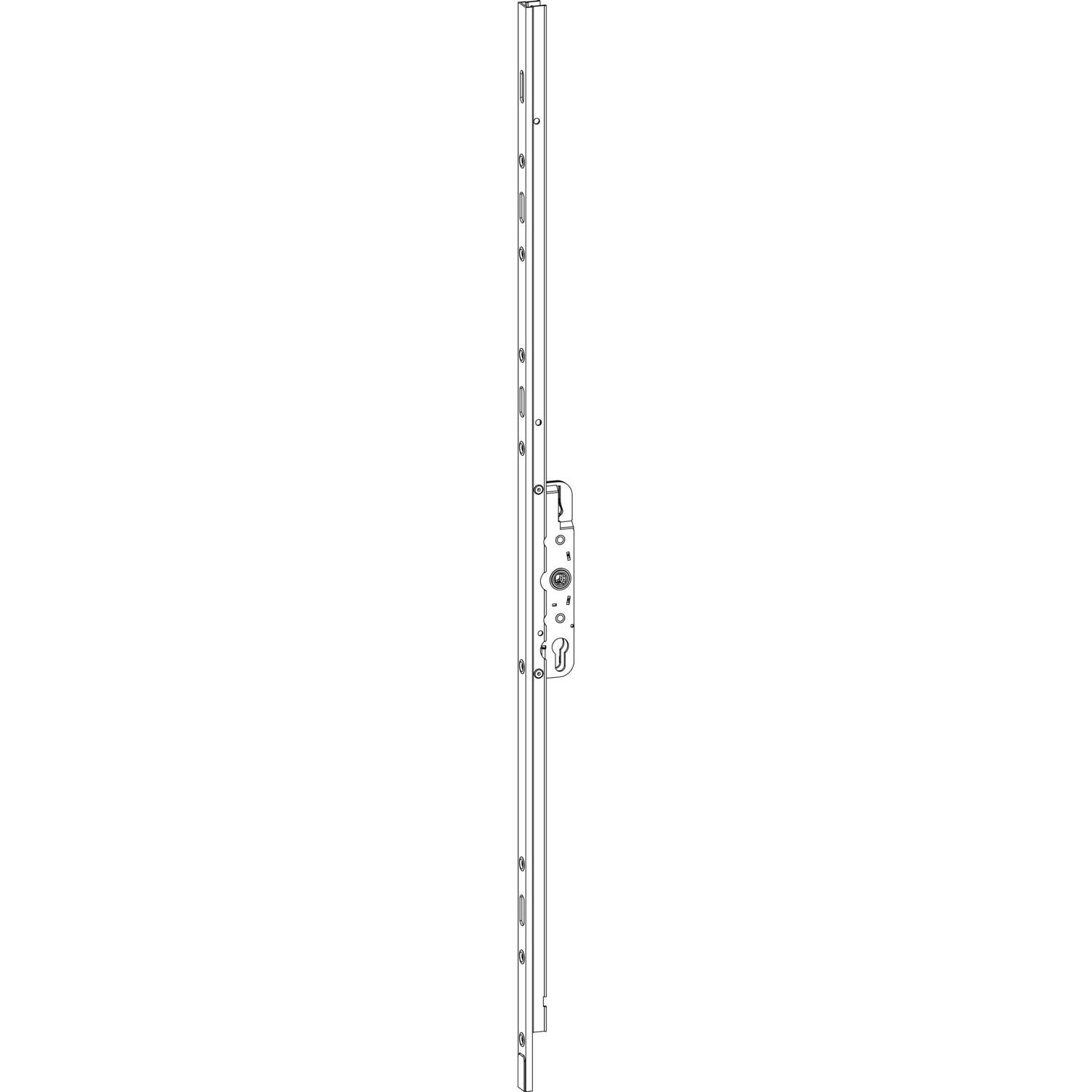 GU HS Hebegetriebeschloss PZ DM 27,5 Stulp 2270 mm Alu dunkelbraun eloxiert