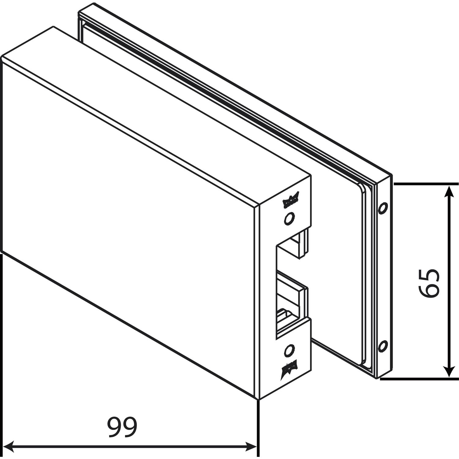 DORMA-Glas Gegenkasten Studio Classic 10.512, Aluminium silber eloxiert
