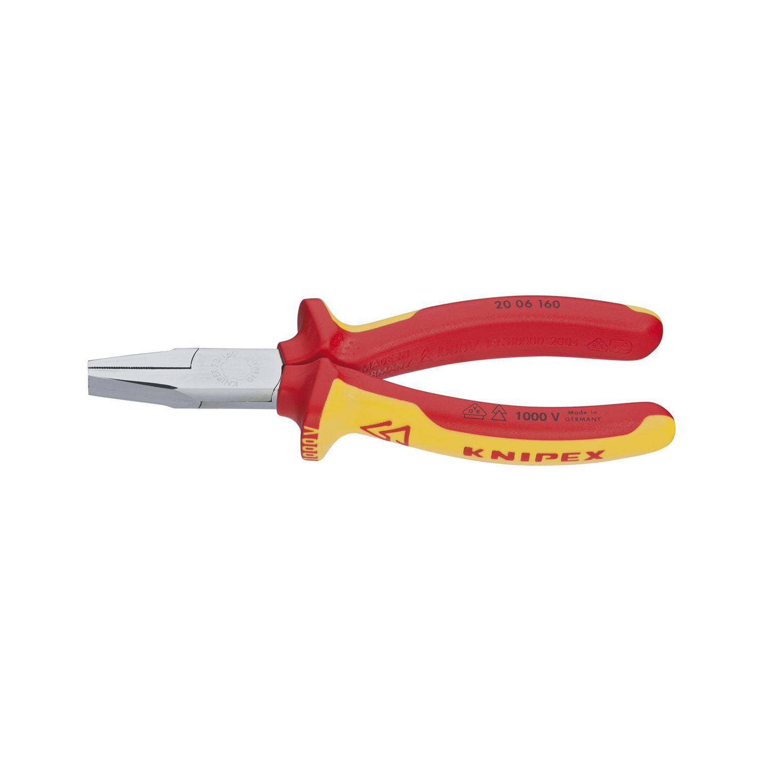 Knipex VDE-Flachzange DIN 5745 mit kurzen, flachen Backen Länge 160 mm