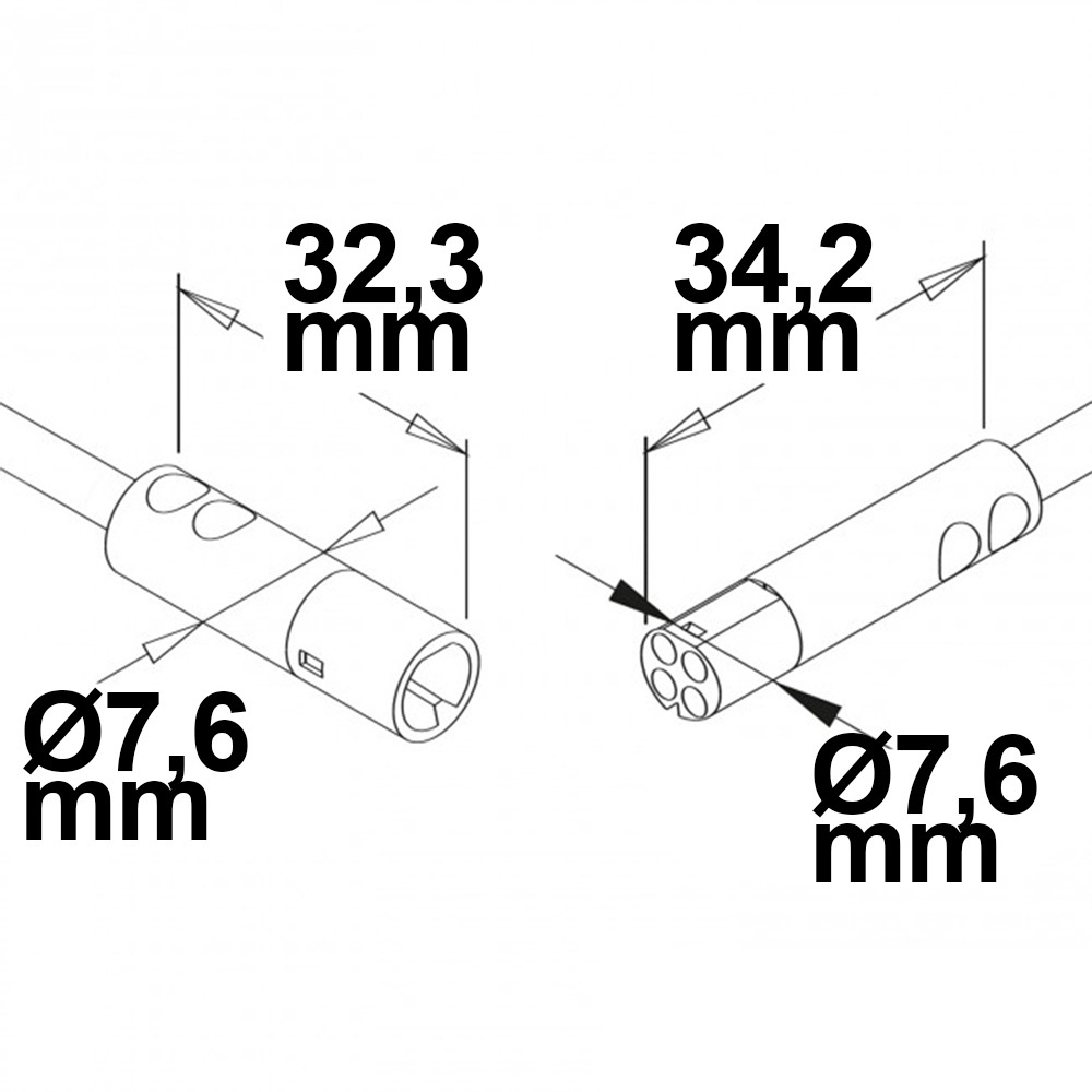 ISOLED Mini-Plug RGB Verlängerung male-female 3m 4-polig IP54 weiß max. 48V/6A