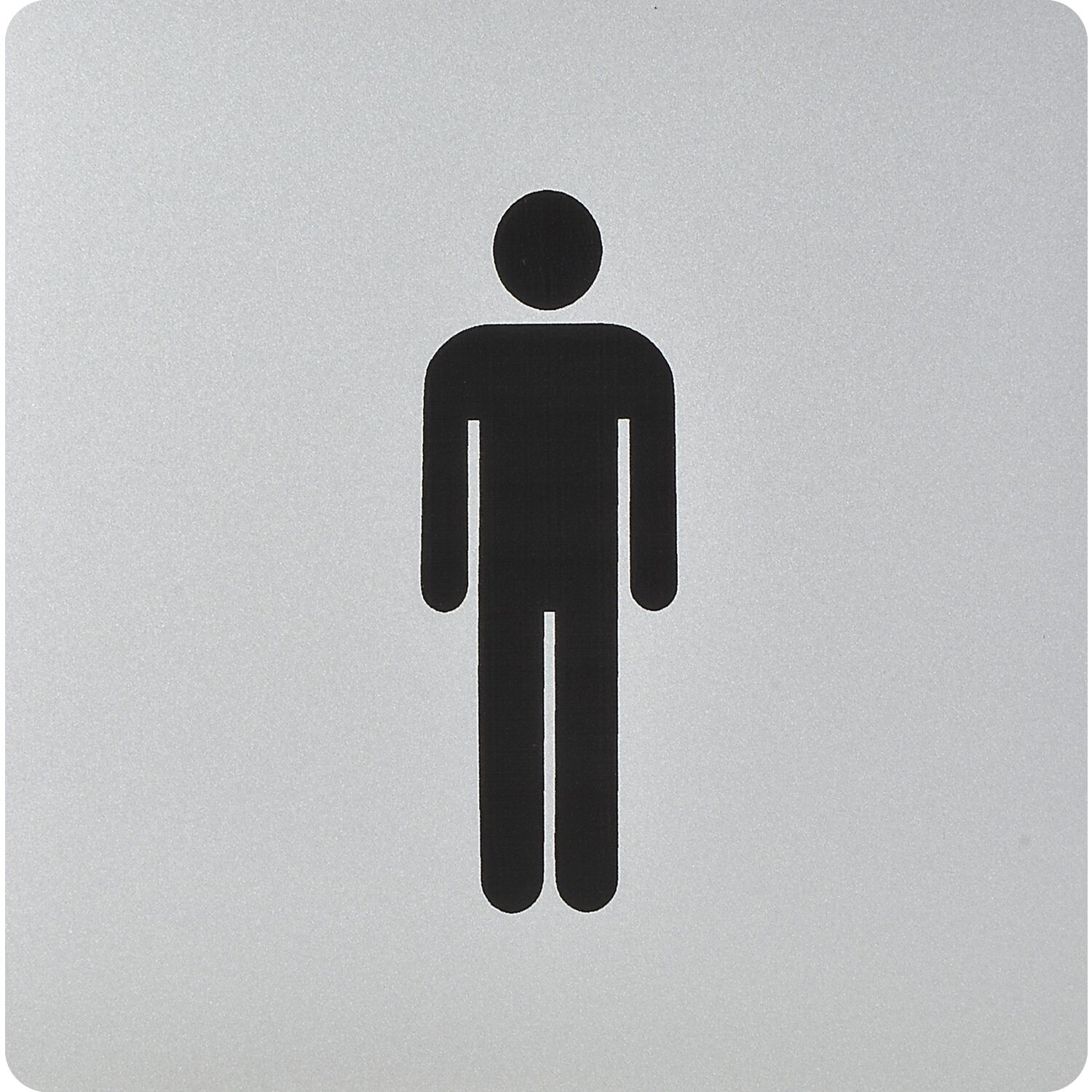 WC Symbol Mann selbstklebend, 100 x 100 mm, Kunststoff alufarbig