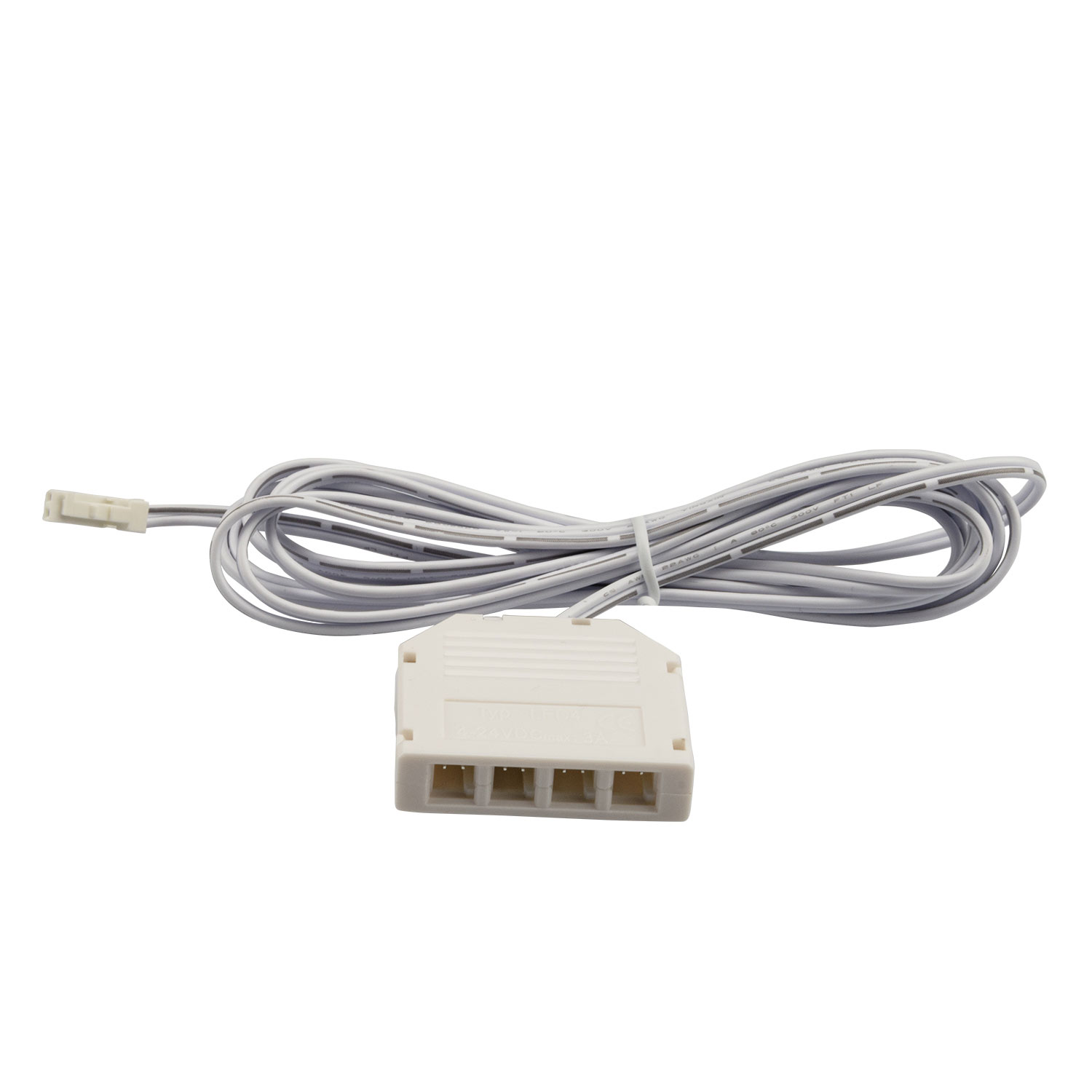 ISOLED MiniAMP 4-fach Verteiler (1 male-Stecker an 4 female-Buchsen) 30cm 2-polig weiß max. 3,5A