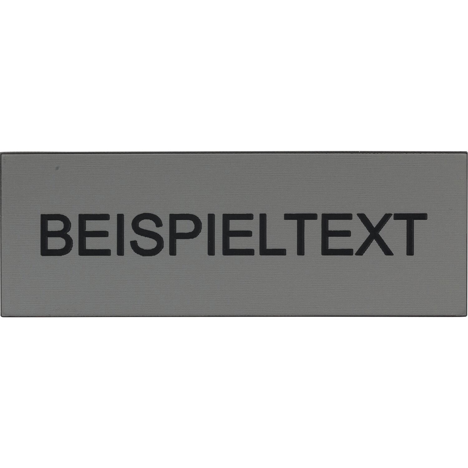 Beschriftungsschild mit Gravur, Kunststoff edelstahl gebürstet/Schrift schwarz