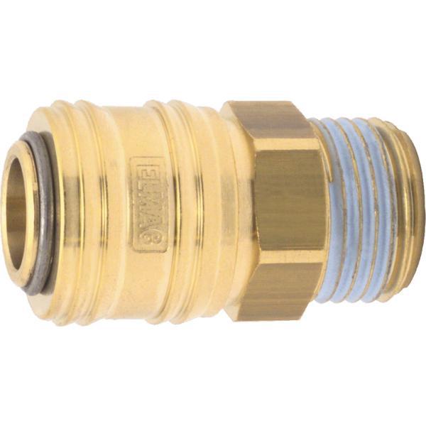 Euro Druckluft Kupplung aus Messing mit Außengewinde 1/2"