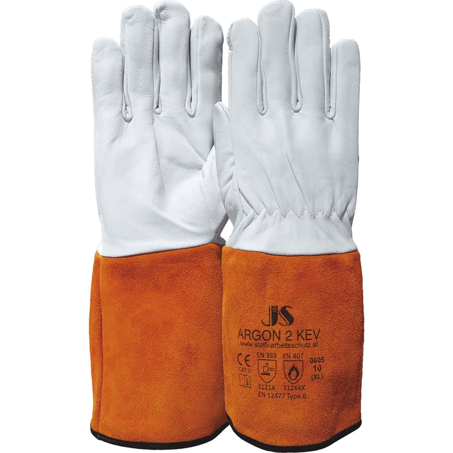 Staffl Schweißerhandschuh Argon2 35cm Größe 10 Rindsspaltleder (12 Paar)