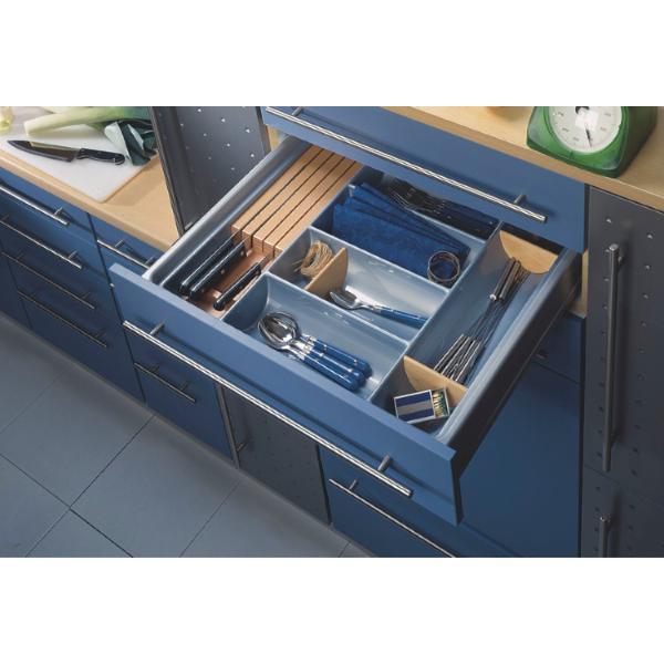 blum Besteckeinsatz Vario Tiefe 360-440mm Korpusbreite 350mm silbergrau hochglanz RAL 9006