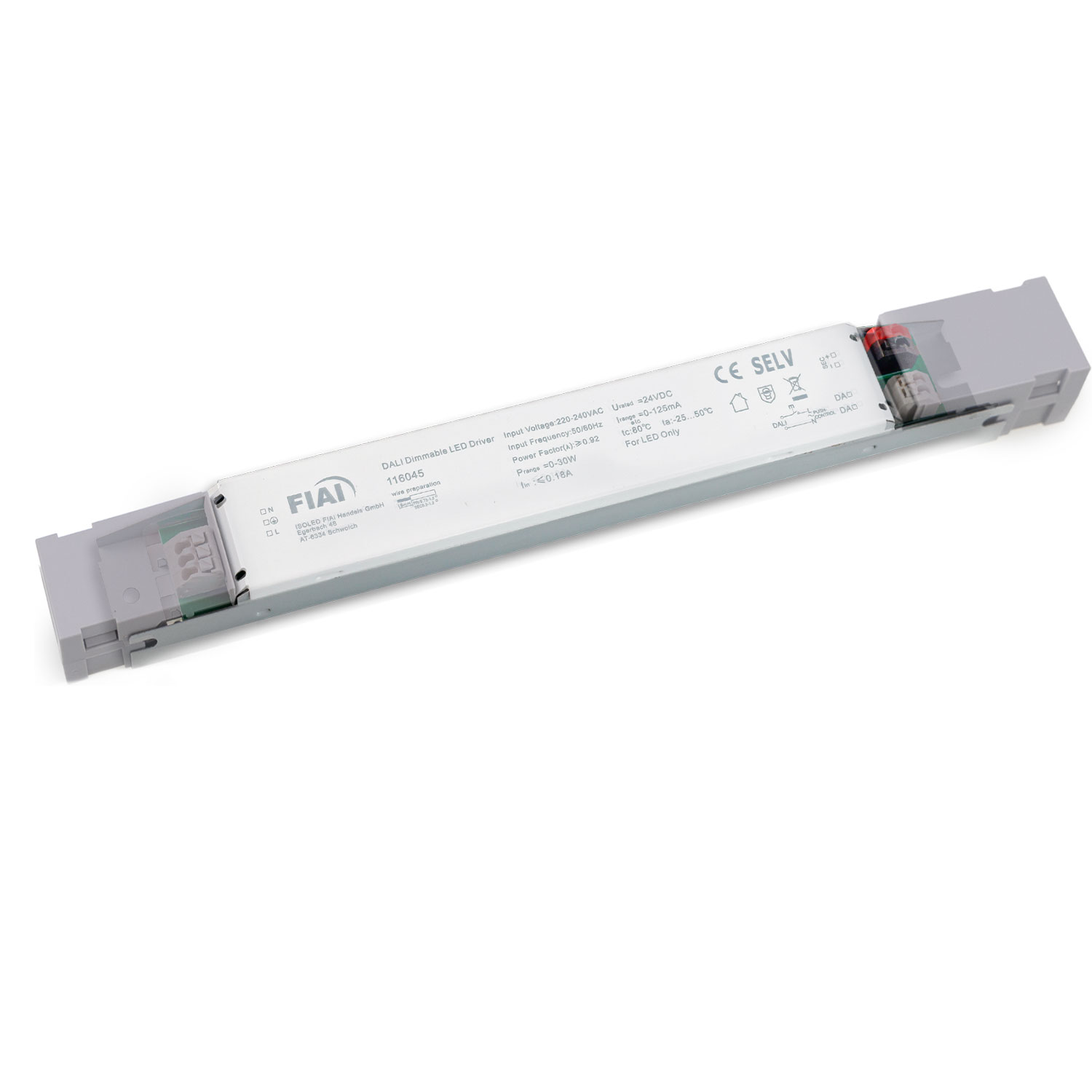 ISOLED LED PWM-Trafo 24V/DC 0-30W Push/DALI-2 dimmbar SELV ultraflach