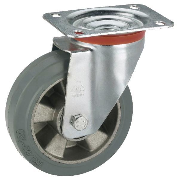 Dörner + Helmer Lenkrolle Elastik Alufelge 125 mm 180 kg