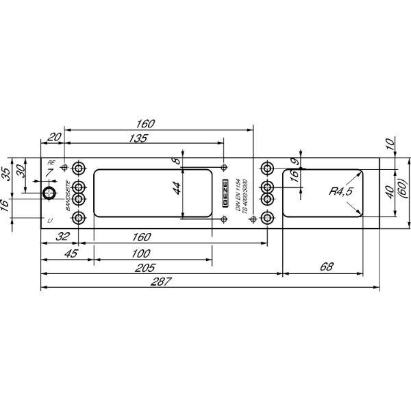 GEZE Montageplatte für TS 4000/5000, weiß RAL 9016