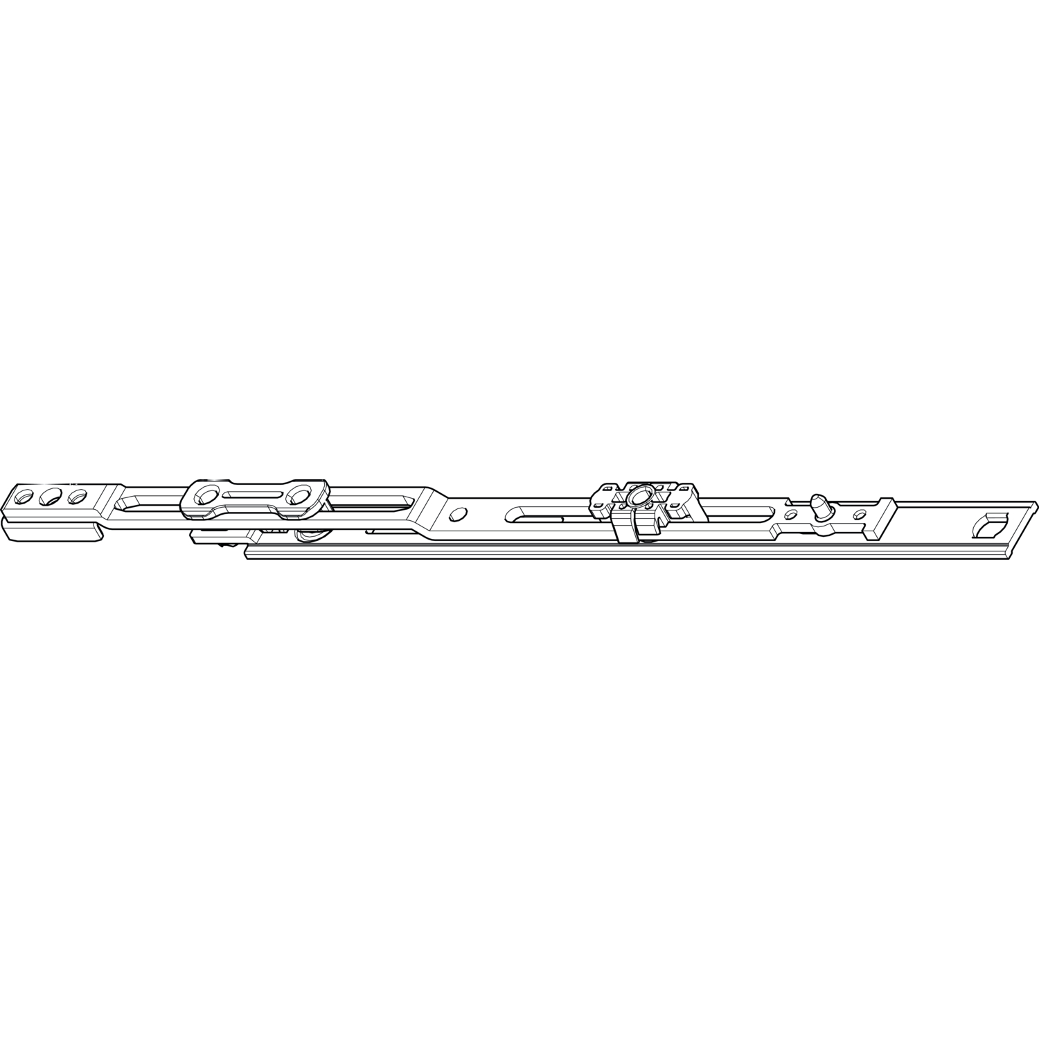 Roto ROTO NT/NX Mittelverschluss mehrteilig ohne Zapfen L=200 mm silber kuppelbar