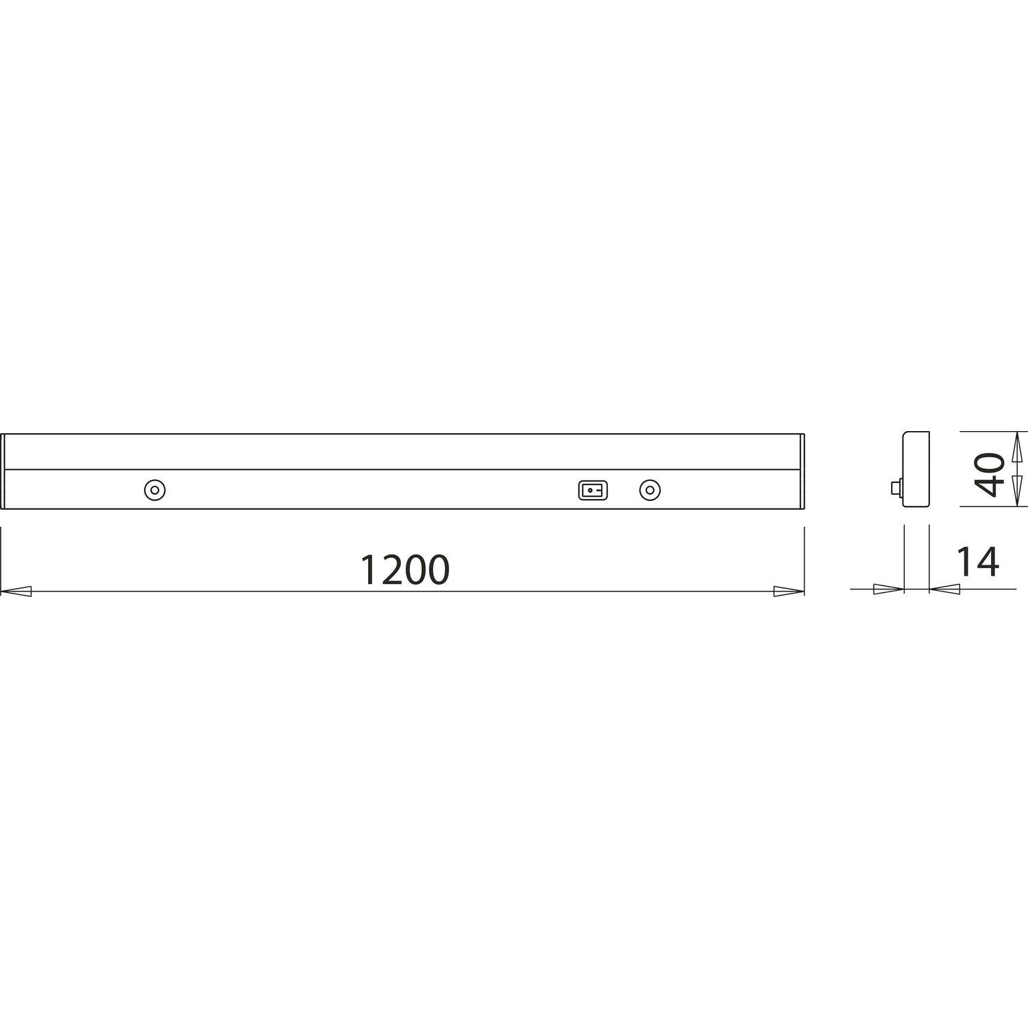 DOMUS Line LED Unterbauleuchte Wolf 1200mm 3900K neutralweiß schwarz