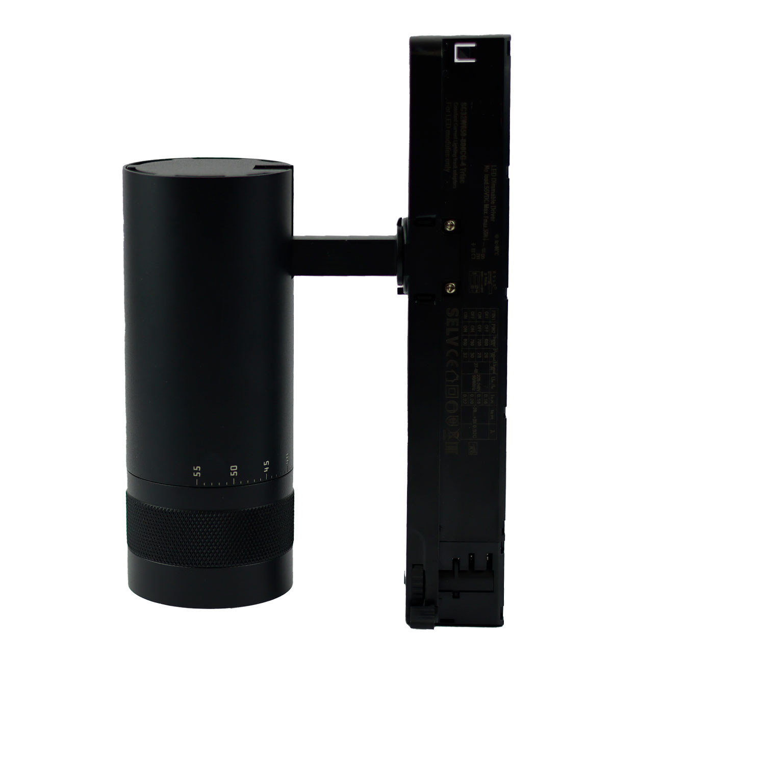 ISOLED 3-Phasen Schienen-Strahler fokussierbar 24W 20°-55° schwarz matt 3000K DALI dimmbar