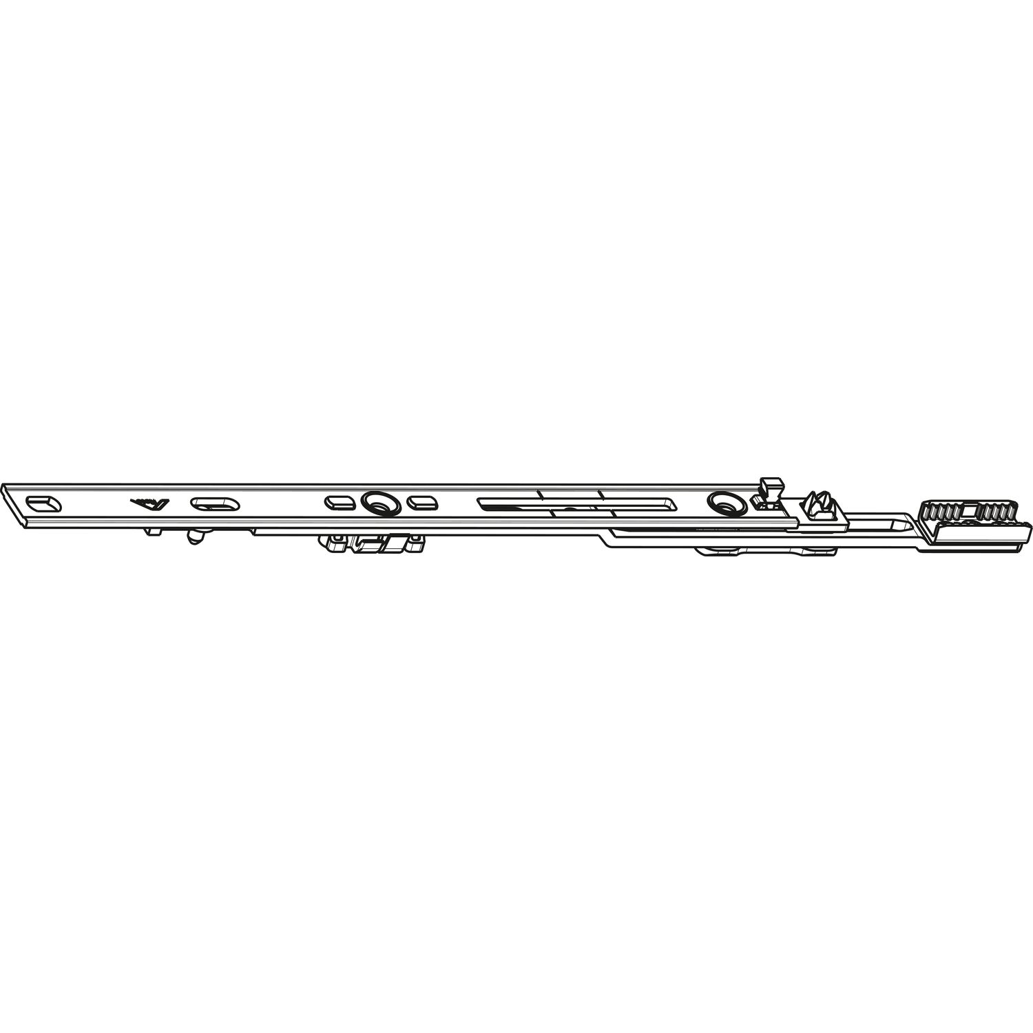Roto ROTO NT/NX Mittelverschluss mehrteilig ohne Zapfen L=400 mm silber kuppelbar