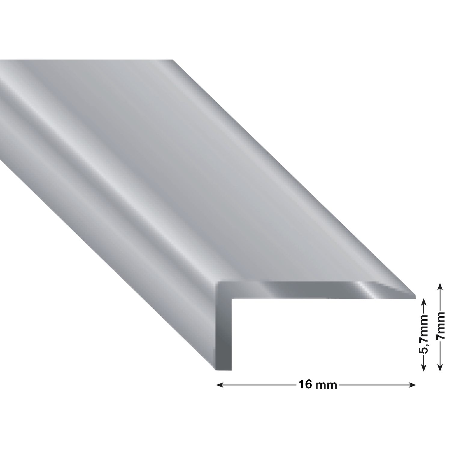 Kügele Gleitabschlussprofil Vinyl Click Sheets, Alu silber eloxiert, 2700 mm
