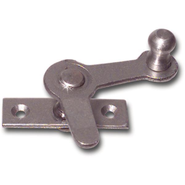 Zungenreiber mit Eisenknopf auf eckiger, gerader Platte, Stahl blank, links, 25