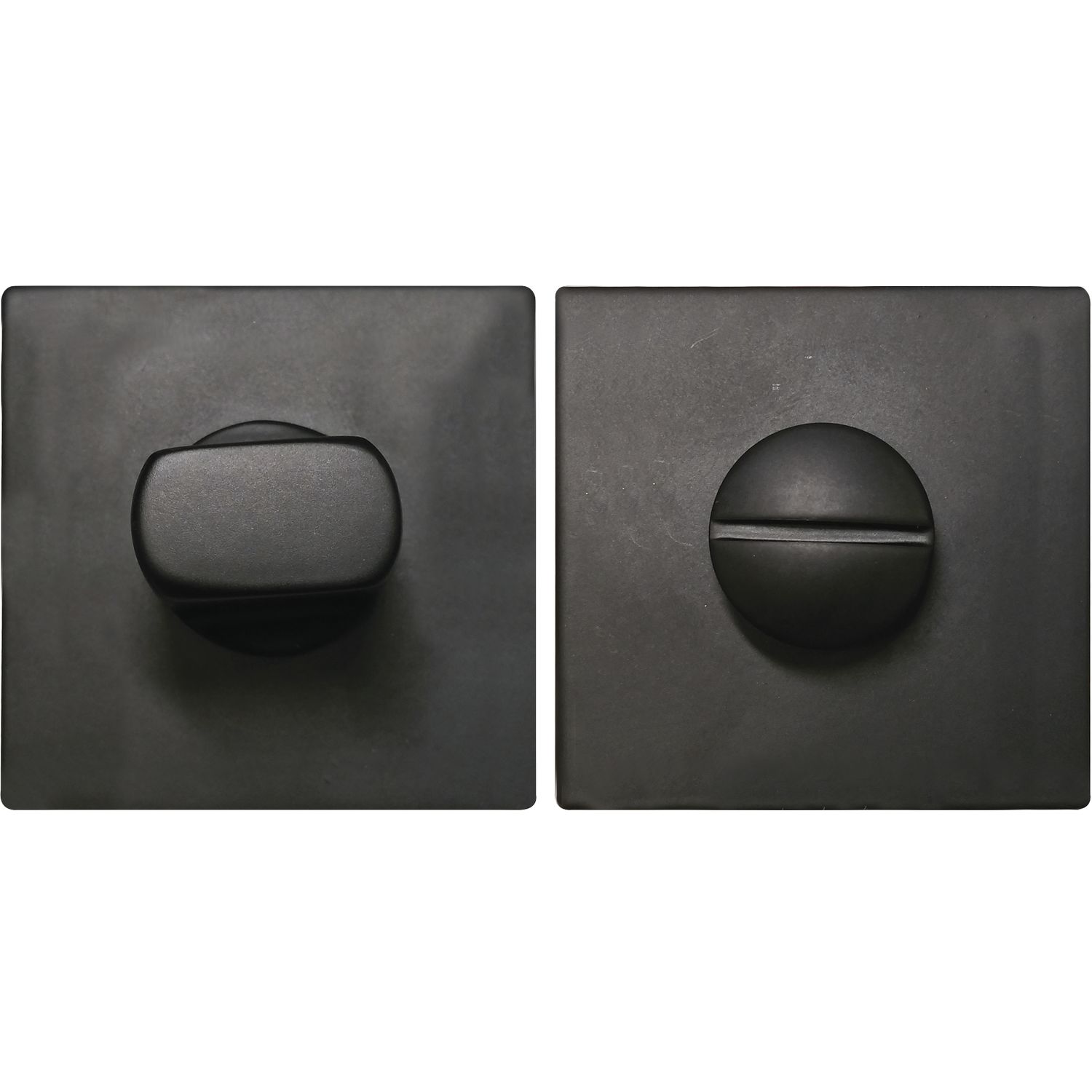 SOLIDO WC-Rosette flach eckig, Edelstahl schwarz matt