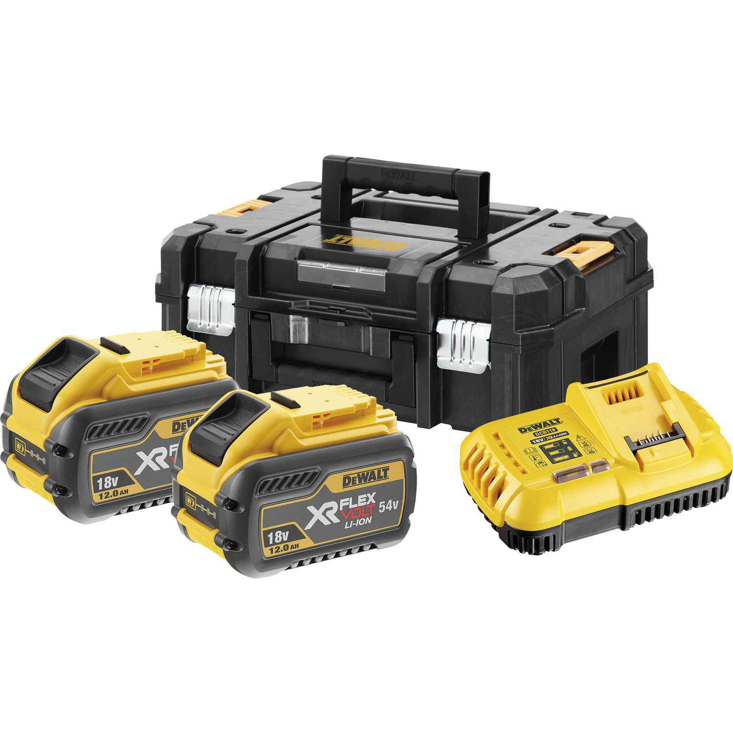 DeWalt Akku-Starterkit-Set DCB118Y2T 18V/54V 2 Stück 12Ah Akkus und Ladegerät