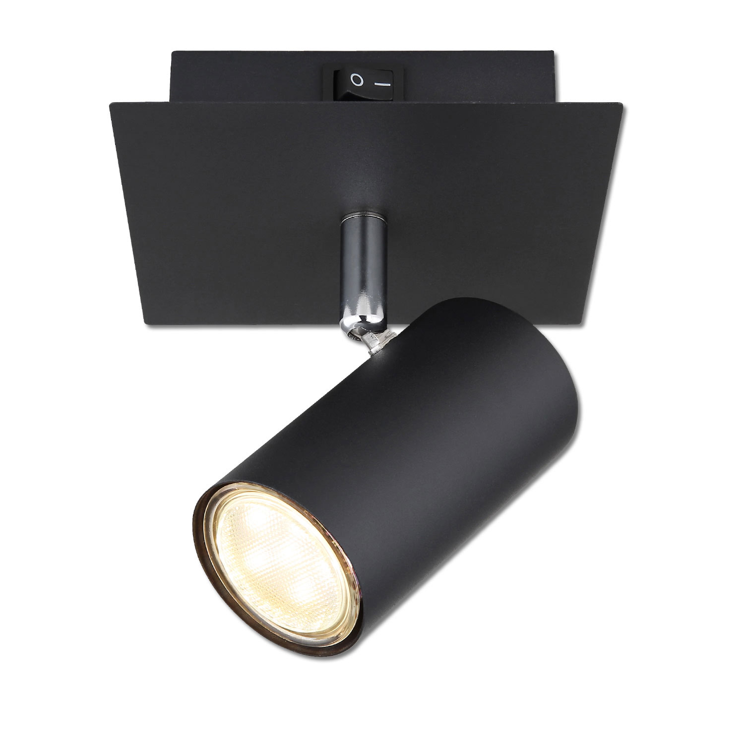ISOLED Wandleuchte schwarz mit Schalter 1xGU10 Fassung exkl. Leuchtmittel