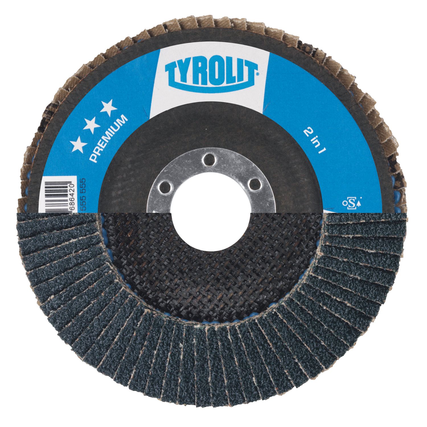 Tyrolit Schleiflamellenteller 2in1 Premium***gekröpft Ø 125 mm Korn 60 Form 27A