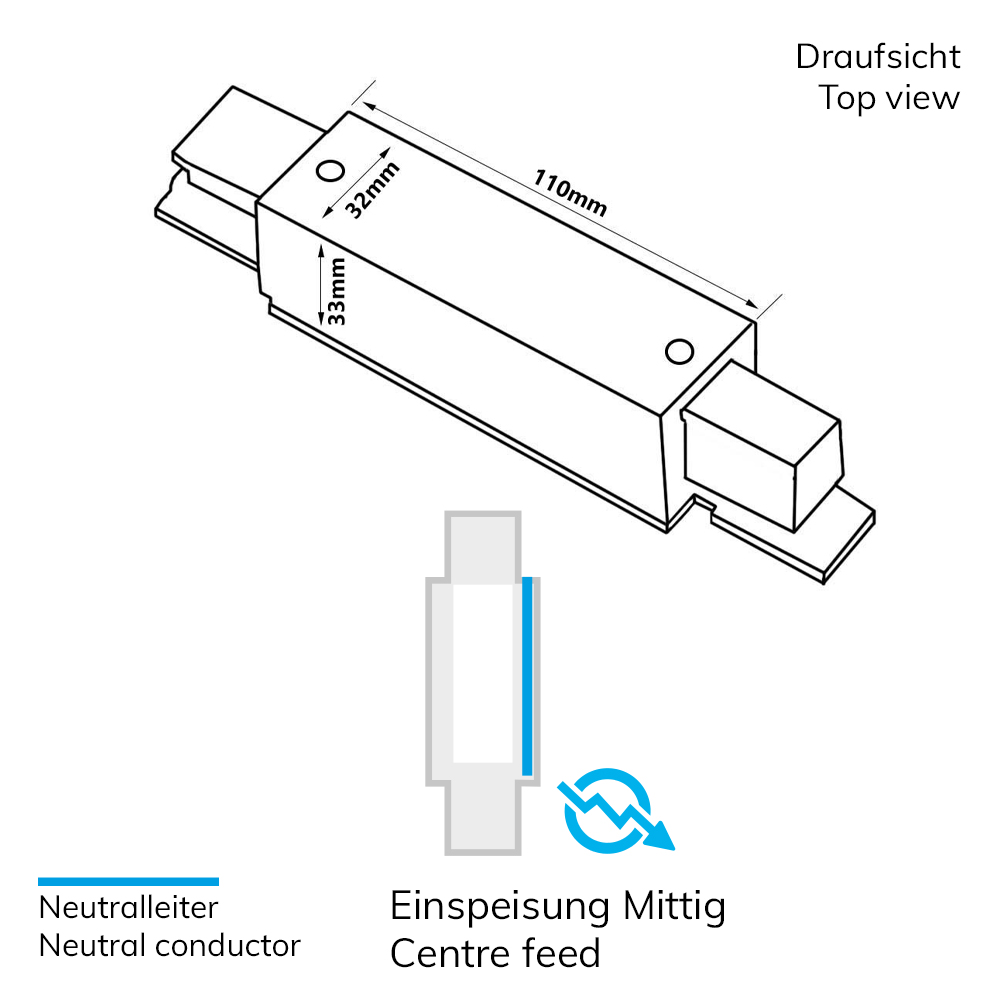 ISOLED 3-Phasen S1 Mittel-Einspeisung schwarz