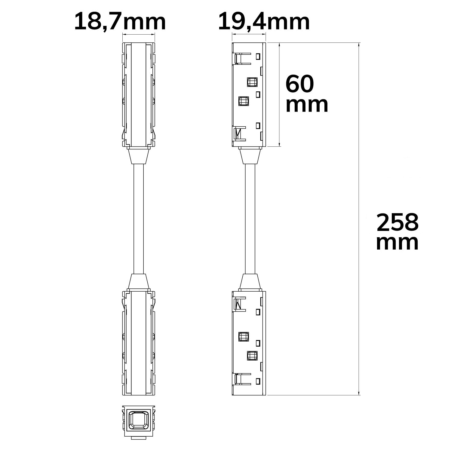 ISOLED Track48 Linear-Verbinder flexibel 180° biegbar stromführend schwarz max. 6A 4-polig