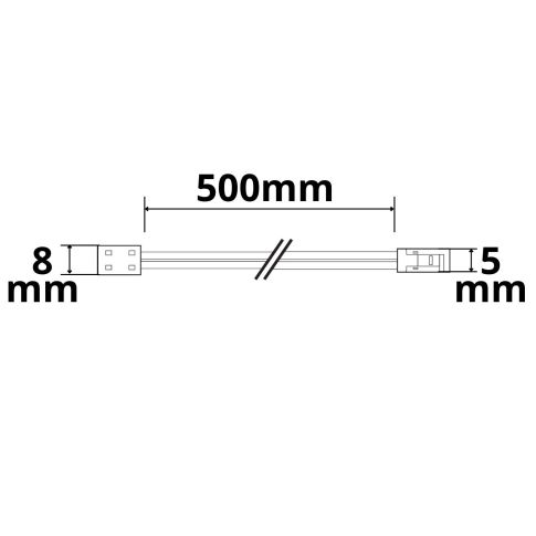 ISOLED MiniAMP male-Stecker zu Kontakt-Kabelanschluss (max. 3A) K2-26 für 2-pol IP20 Stripes mit Bre