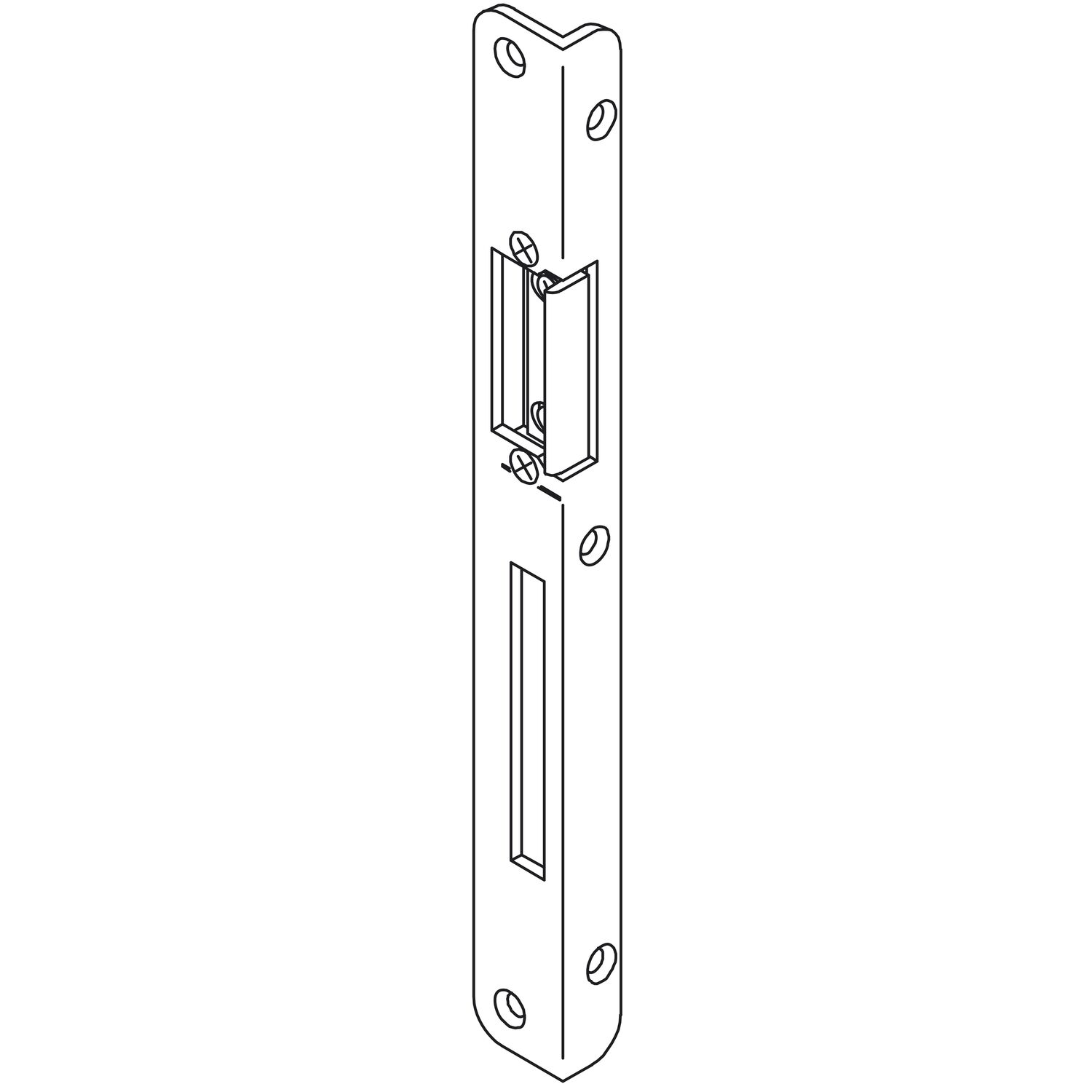 GU Winkelschließblech mit AT-Stück, 250 x 16,5 x 25 x 3mm verzinkt, links