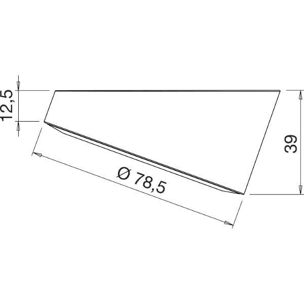 Aufbauring Date schräg, ø 78,5 mm, H 39 mm, Edelstahl Effekt