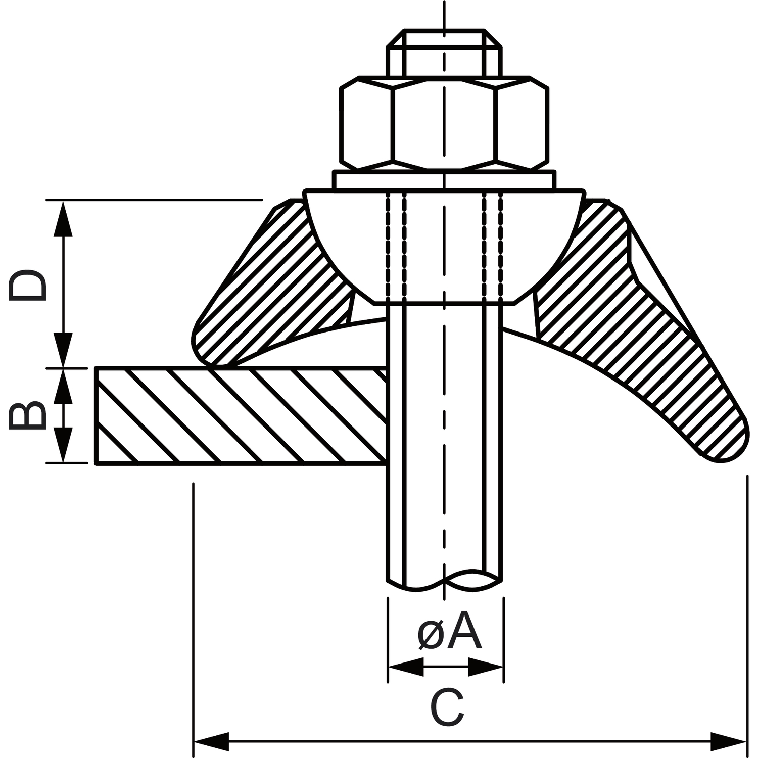 ninka BEAM CLAMP BK1G16 Stahlträgerklemme M16 Sphaeroguss feuerverzinkt (10 Stück)