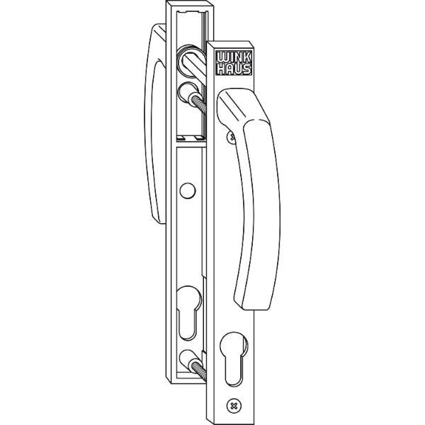 Winkhaus Griffgarnitur GG.RN.WS Profilzylinder -Lochung bis Türstärke 70mm Alu weiß (RAL 9016)