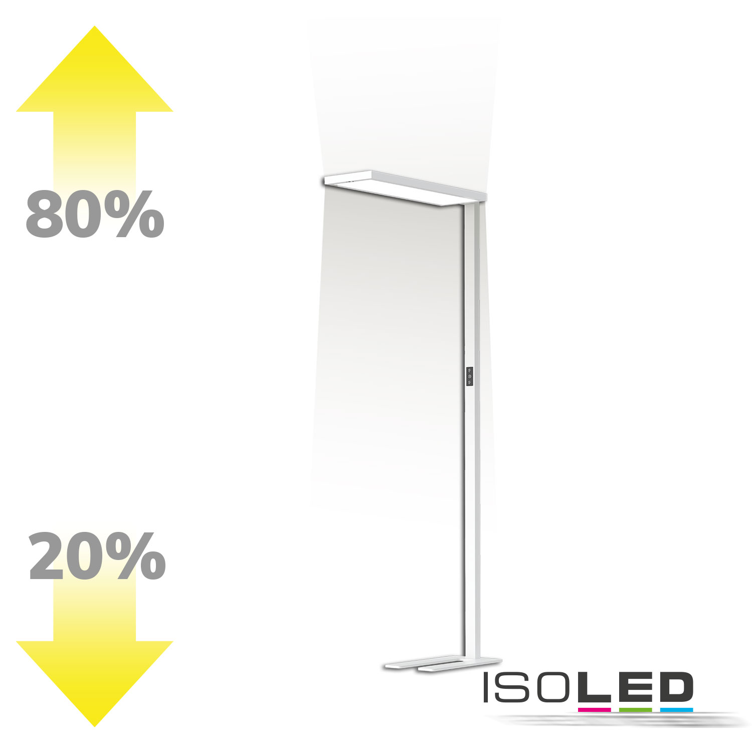 ISOLED LED Office Pro Stehleuchte Up&Down 80W+20W silber UGR