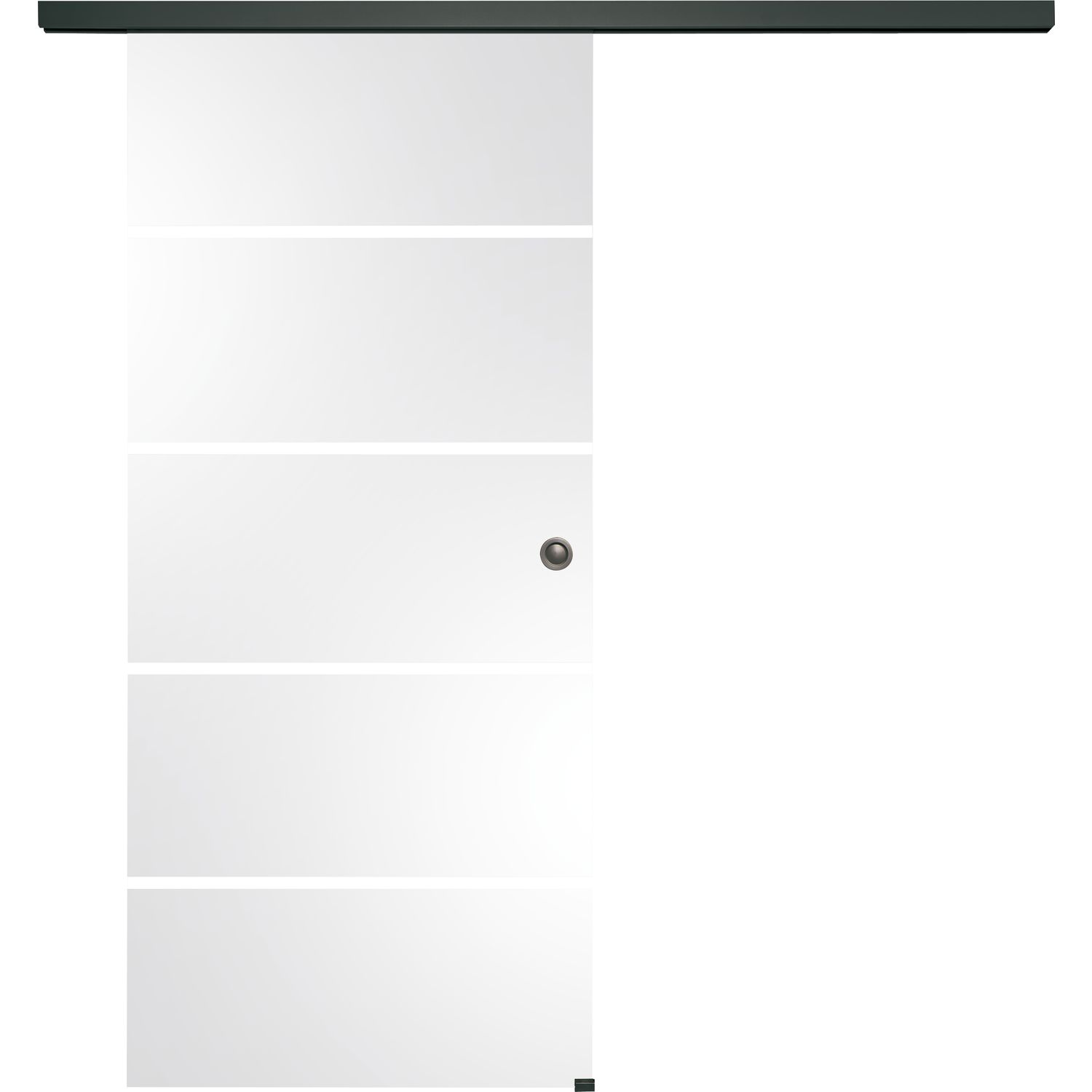 Glasschiebetür Set Sensita 15, 820x2100 mm, Beschläge/Muschelgriff schwarz