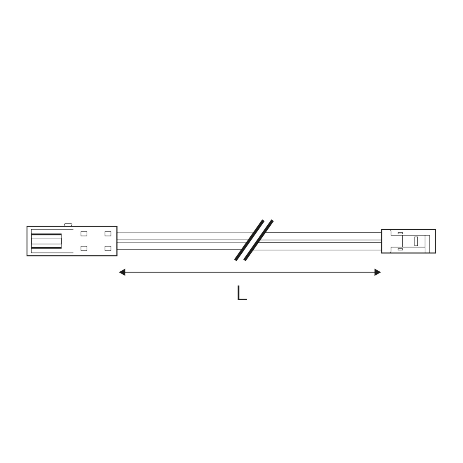 ISOLED MiniAMP Verlängerung male-female 50cm 2-polig weiß max. 3A