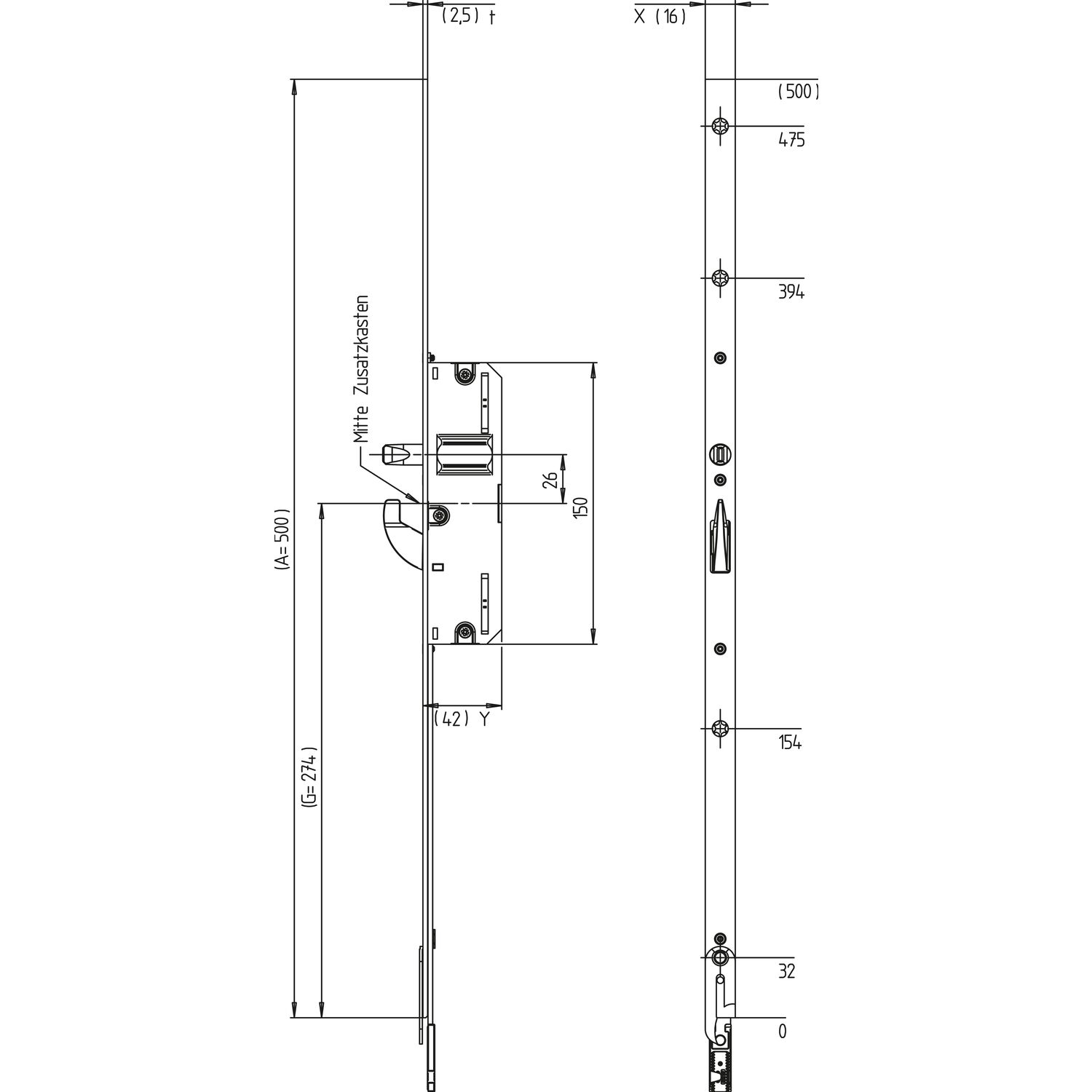 ninka KFV Verlängerung BV1600, Falz 16 mm, Stahl verzinkt