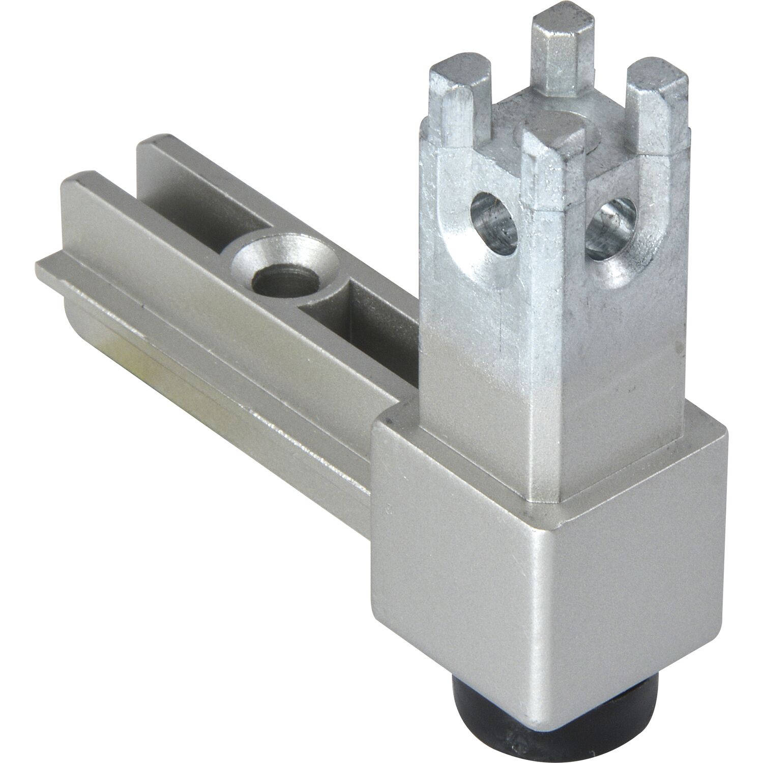 SCHÜCO Smartcube Eckknoten 2s mit Stellfuß Zamak Edelstahl-Effekt