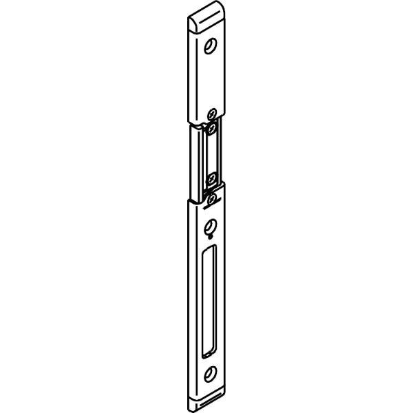 GU Schließblech GU f. Secury zum Aufschrauben,verst.m. AT-Stück,rechts,verz. silber