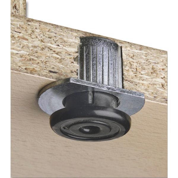 CAMAR Höhenversteller zum Einbohren 305 ø38 Tragkraft 400KG Zamak blank/KS schwarz